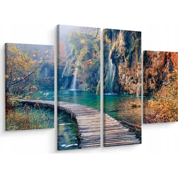 Obraz Čtyřdílný obraz kaskáda Krajina Jezero 200x150