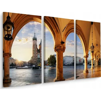 Obraz Obraz tryptych Krakov Rynek Miasto 3D Efekt 60x40