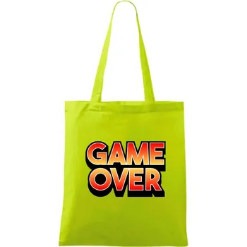 Game over - nápis barevný - Taška bavlněná - 42 x 38 cm ( Limetková )