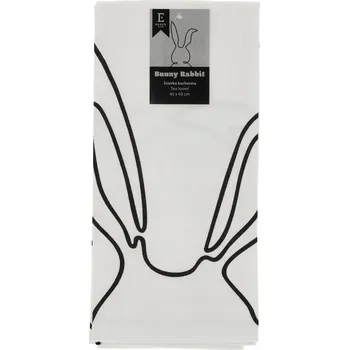 Utěrka UTĚRKA KUCHYŇSKÁ BAVLNĚNÁ BUNNY RABBIT KRÁLÍK UŠI BÍLÁ