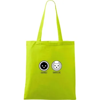 XLR samec a samice - Taška bavlněná - 42 x 38 cm ( Limetková )