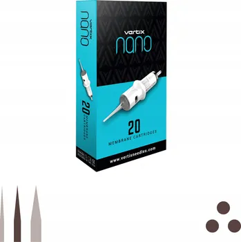Tetovací jehla KAZETY VERTIX NANO, 3RL, 0,25 mm, KRABIČKA 20 ks