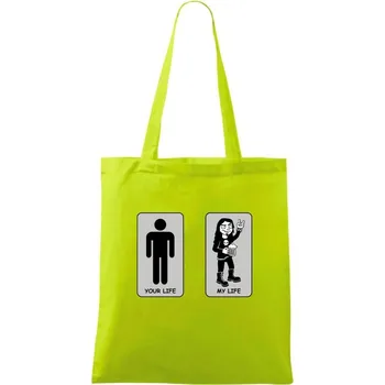 Metal My Life (Hana-creative) - Taška bavlněná - 42 x 38 cm ( Limetková )