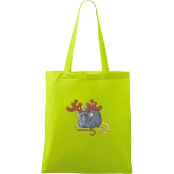 Vánoční myš - Taška bavlněná - 42 x 38 cm ( Limetková )