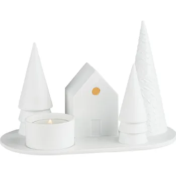 Svícen Textilomanie FOREST CABINE bílá