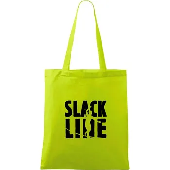 Slackline nápis - Taška bavlněná - 42 x 38 cm ( Limetková )
