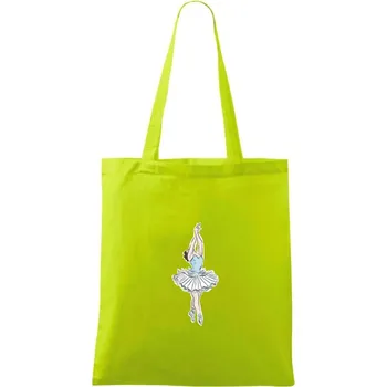 Nákupní taška Krásná baletka - Taška bavlněná - 42 x 38 cm ( Limetková )