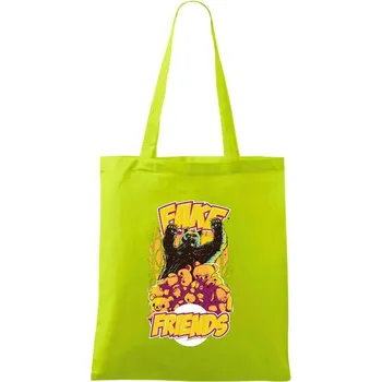 Fake Friends - Taška bavlněná - 42 x 38 cm ( Limetková )