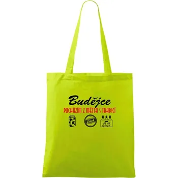 Budějce město s tradicí - Taška bavlněná - 42 x 38 cm ( Limetková )
