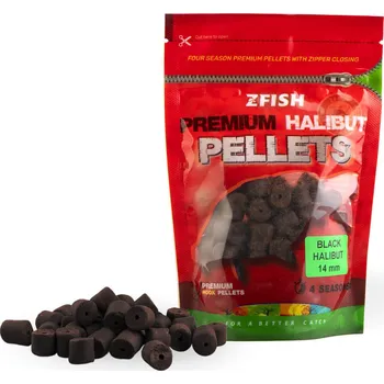 Zfish Chytací Pelety Premium Halibut Pellets Black Halibut 14 mm 200 g Red Halibut