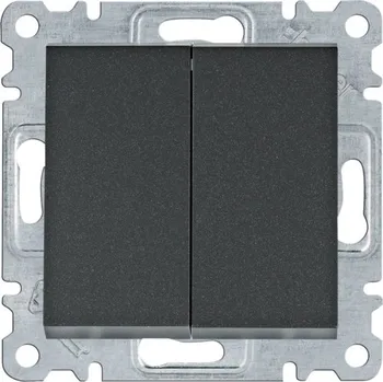 vypínač HAG LUMINA WL0053 PŘEPÍNAČ STŘÍDAVÝ DVOJITÝ ŘAZ. 6+6 (5B) ČERNÁ MAT