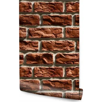 Fototapeta Tapeta Červená CIHLOVÁ Zeď Vzor 3D Imitace Cihly