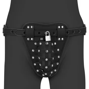 Pás cudnosti Ouch! PU Leather Chastity Jock Black