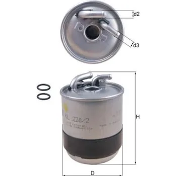 Filtr do auta Palivový filtr MAHLE KL 228/2D