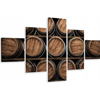 Obraz Vícedílný obraz Sudy Vinný sklep Víno Retro 200x120