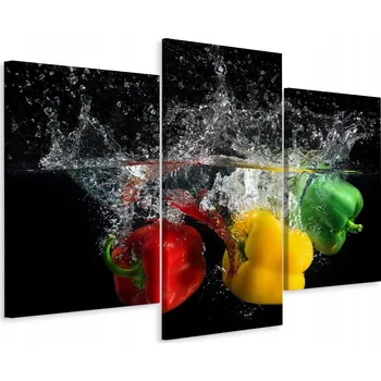 Obraz Třídílný obraz Barevné čerstvé papriky 60x40