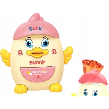 Pokladnička Pokladnička růžová sejf kachnička kachna bankomat čtečka otisků prstů zvuk