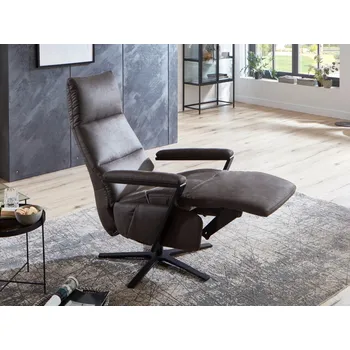 Křeslo Kožené polohovací televizní křeslo SWITCH BALANCE 3 s 3-motorovou funkcí, kardiováhou a asistencí vstávání