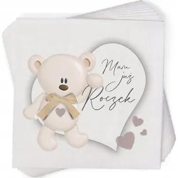 Papírový ubrousek Ubrousky MEDVÍDEK béžové UŽ MÁM JEDEN ROK