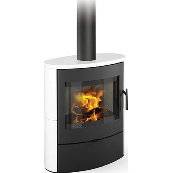 Krbová kamna Krbová kamna Romotop Navia 01 keramika smetanová s pigmentem