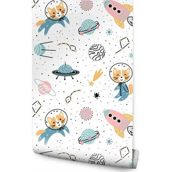 Fototapeta Dětská tapeta na zeď planety hvězdy lišky