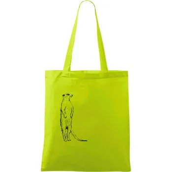 Surikata černá kresba - Taška bavlněná - 42 x 38 cm ( Limetková )