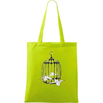 Origami klícka - Taška bavlněná - 42 x 38 cm ( Limetková )