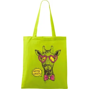 Hipster Giraffe - Taška bavlněná - 42 x 38 cm ( Limetková )