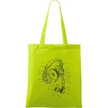 Nákres sluchátko pro pilota - Taška bavlněná - 42 x 38 cm ( Limetková )