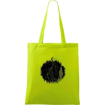 Turista v noční krajině - Taška bavlněná - 42 x 38 cm ( Limetková )