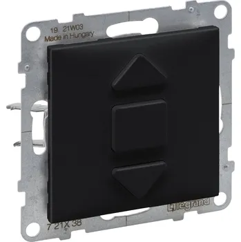 vypínač LEG SUNO 721438 SPÍNAČ TLAČ. OVL. ŽALUZIÍ 6A 250V ČERNÁ