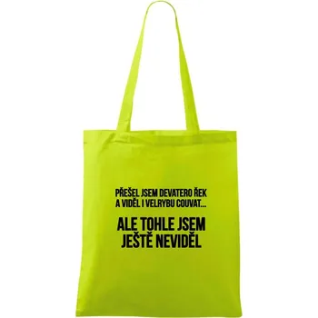 Viděl jsem velrybu couvat - Taška bavlněná - 42 x 38 cm ( Limetková )