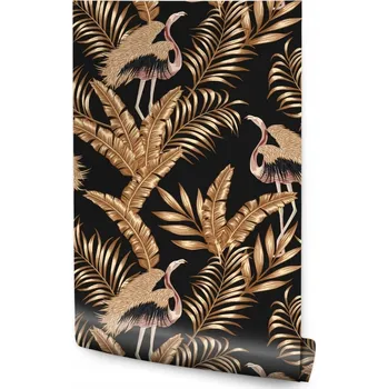 Fototapeta Tapeta do obýváku Ptáci PLAMEŇÁCI Tropické Listy