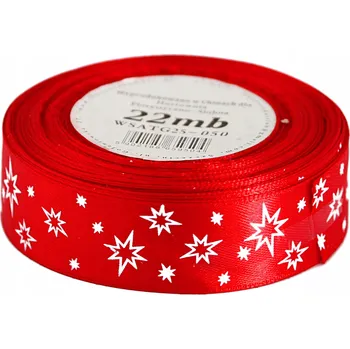 Stuha Stuha saténová s HVĚZDIČKAMI, 25 mm/22m, 6 barev na výběr