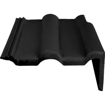 betonová krytina KM BETA Taška okrajová pravá KMB BETA Briliant -černá