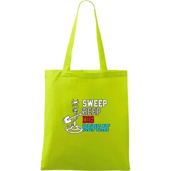Sweep Beep Dig Repeat - Taška bavlněná - 42 x 38 cm ( Limetková )