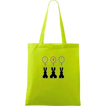 Králici přemýšlí, co by sežrali - Taška bavlněná - 42 x 38 cm ( Limetková )