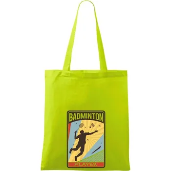 Badminton - hráč - Taška bavlněná - 42 x 38 cm ( Limetková )