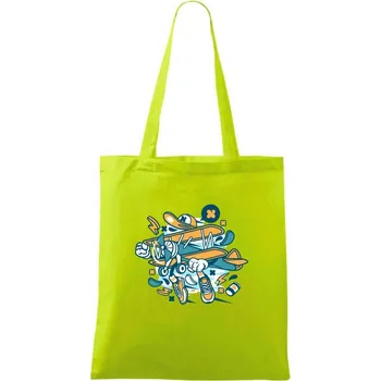 Eroplaňák - Taška bavlněná - 42 x 38 cm ( Limetková )