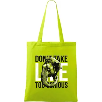 Elephant serious - Taška bavlněná - 42 x 38 cm ( Limetková )