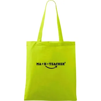 Ma h teacher - Taška bavlněná - 42 x 38 cm ( Limetková )