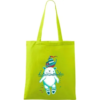 Medvidek Macík (Pecka design) - Taška bavlněná - 42 x 38 cm ( Limetková )