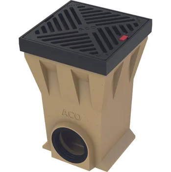 ACO Bodová vsakovací vpusť ACO Self pro odvod vody ze zpevněných ploch, vybavená litinovým roštem Černá 250 x 250 x 360 mm