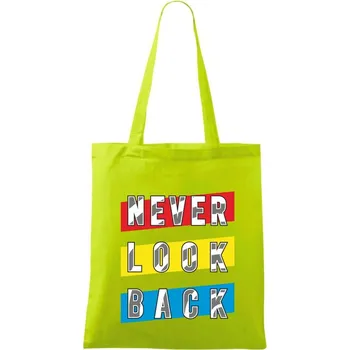 Never look back - Taška bavlněná - 42 x 38 cm ( Limetková )
