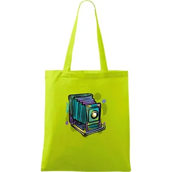 Foťák barevný starý - jedna čočka - Taška bavlněná - 42 x 38 cm ( Limetková )