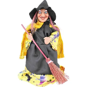 TifanTEX Bosorka s koštětem 20cm dekorace