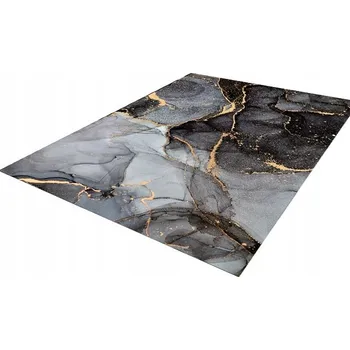 Koberec KOBEREC BĚHOUN DO OBÝVÁKU PROTISKLUZOVÝ 160x220CM ŠEDÁ ZLATÁ MODERNÍ