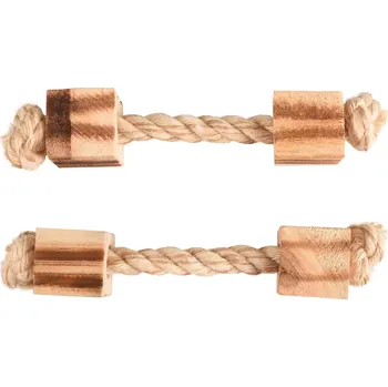 Hračka pro psa Flamingo hr. BBQ lano + 2x prirodni kostky na okusovani