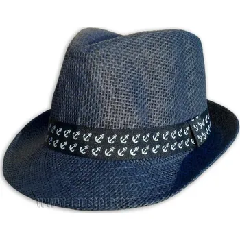 Klobouk Plážový klobouk s námořnickou stuhou modrý - Velikosti kšiltovek Menší (56-57)