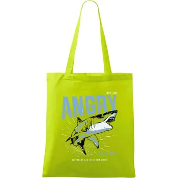 Shark angry - Taška bavlněná - 42 x 38 cm ( Limetková )